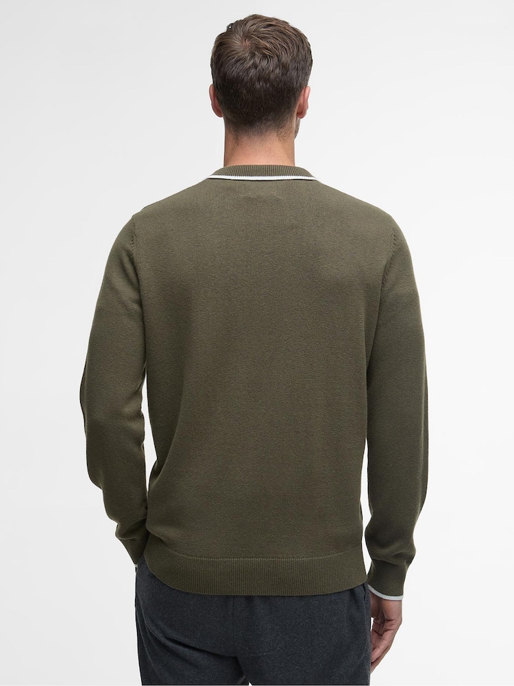Barbour® Green Fenhill Knitted Polo Shirt - Image 2 of 6 Barbour® Green Fenhill Knitted Polo Shirt - Image 2 of 6