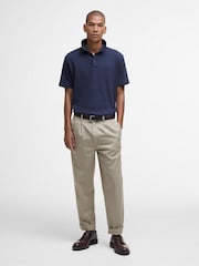 Barbour® Blue Westerdale Textured Tailored Polo Shirt - Image 3 of 6