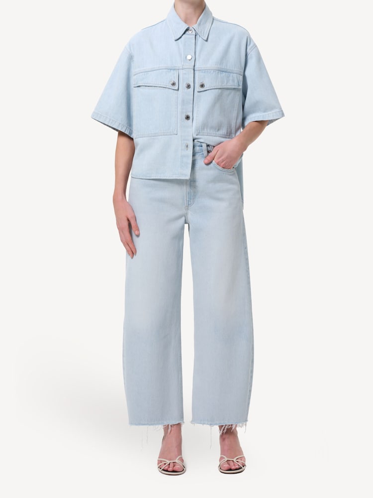 AGOLDE Flourish Blue Low Curve Fray Jeans - Image 1 of 10