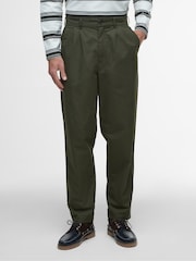 Barbour® Green Relaxed Fit Cole Poplin Trousers - Image 2 of 6