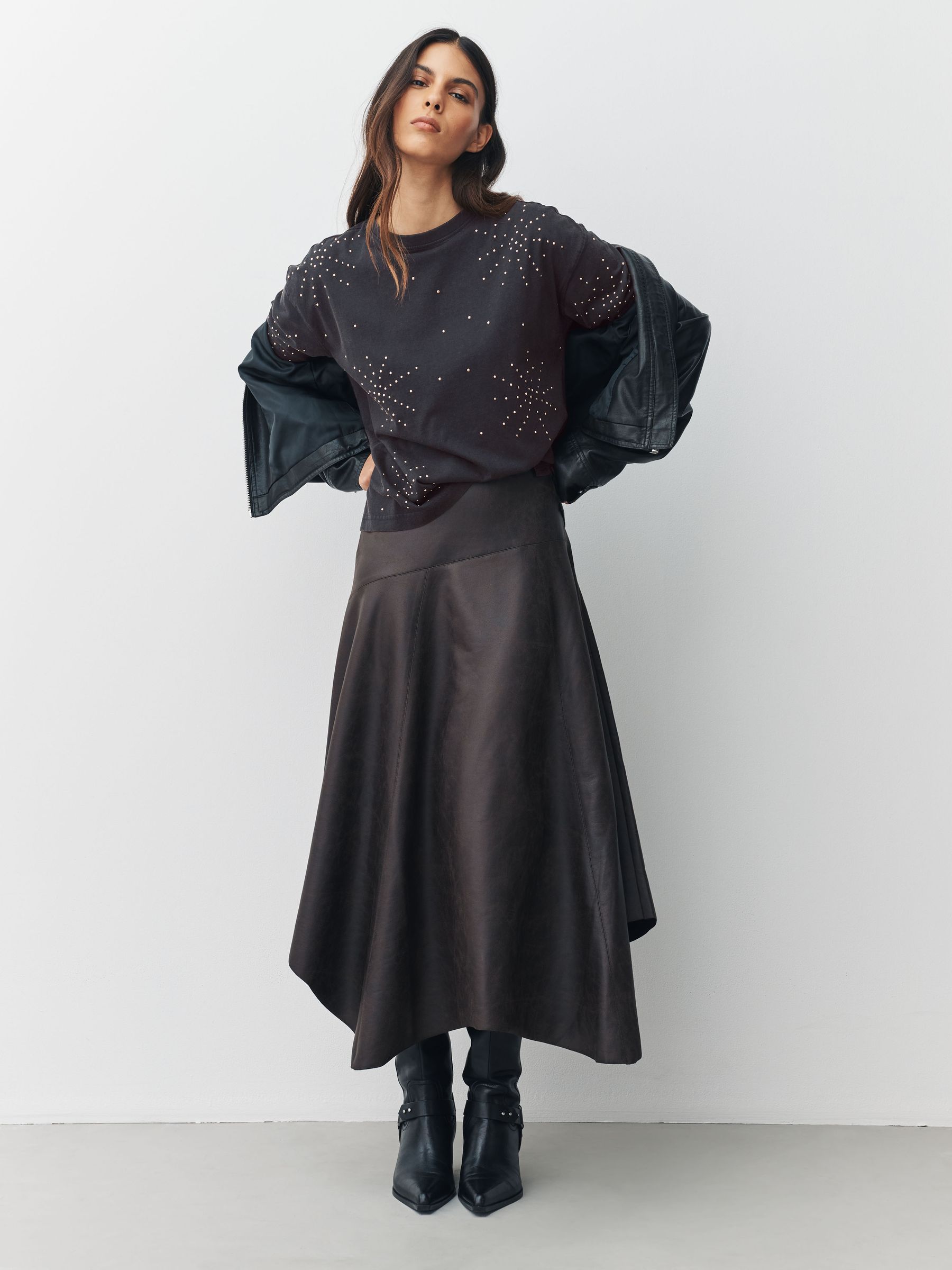 Buy Charcoal Studded Embellished Crew Neck T-Shirt from Next USA