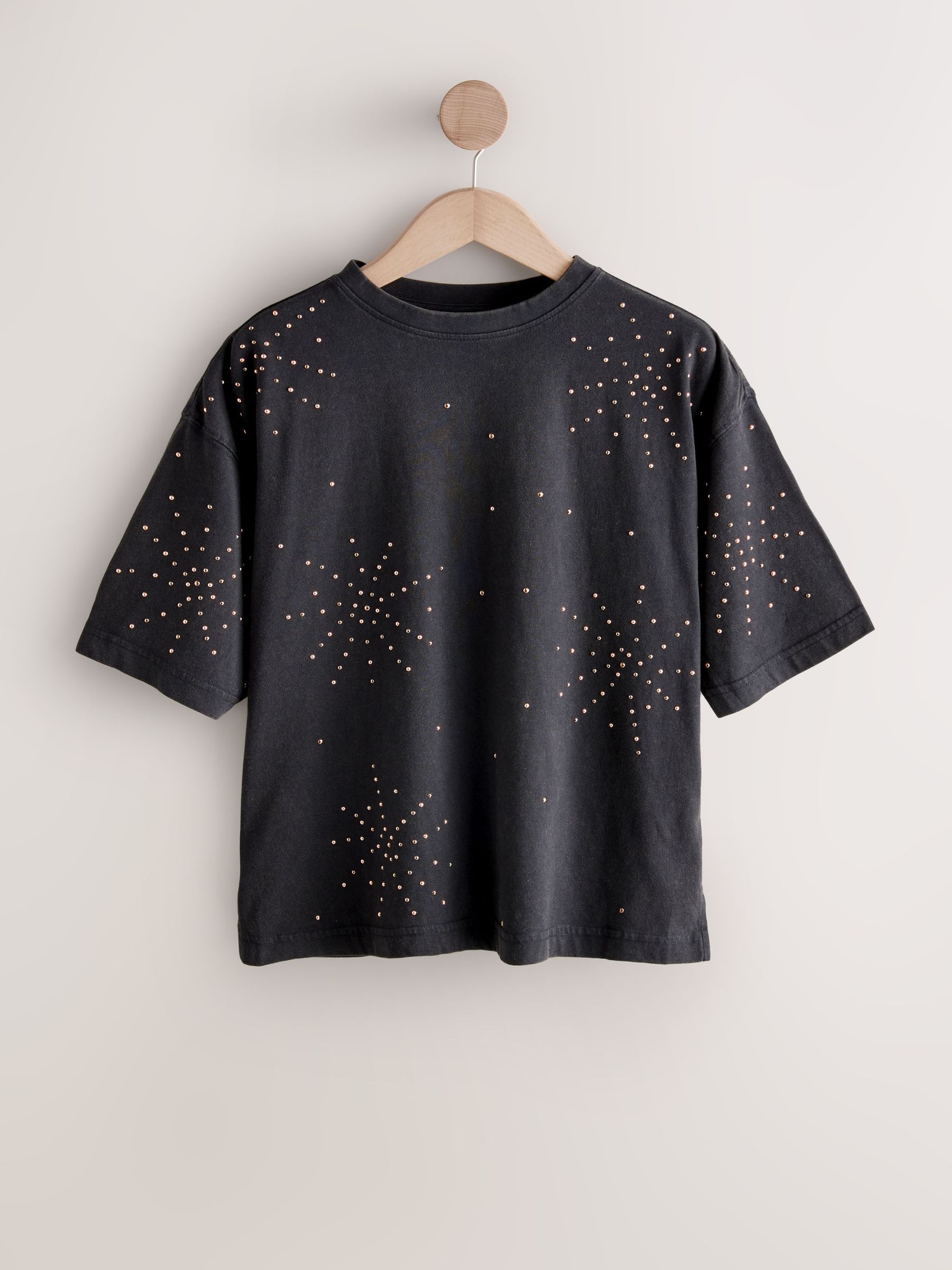 Buy Charcoal Studded Embellished Crew Neck T-Shirt from Next USA