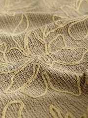 Khaki Green Short Sleeve Cornelli Textured Top - Image 4 of 5