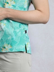 Weird Fish Aqua Alia Printed Jersey 100% Cotton Blouse - Image 5 of 7
