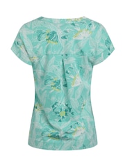 Weird Fish Aqua Alia Printed Jersey 100% Cotton Blouse - Image 7 of 7