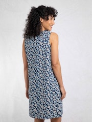 Weird Fish Ocean Blue Adenea 100% Cotton Jersey Shift Dress - Image 2 of 6