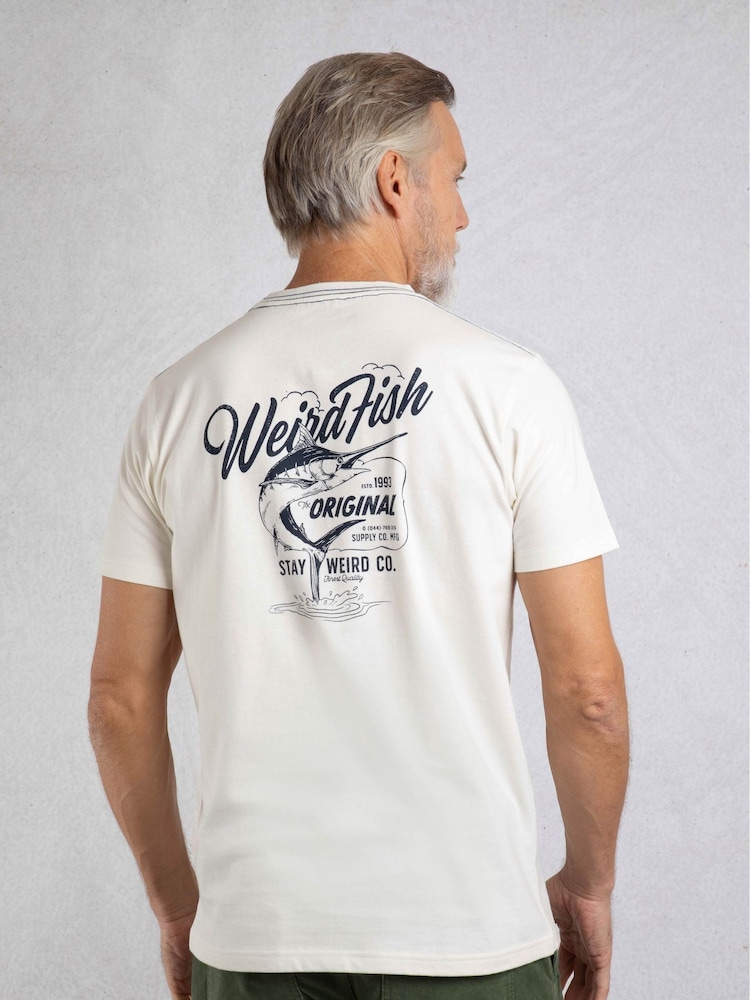Weird Fish Cream Marlin Back Print T-Shirt - Image 2 of 6