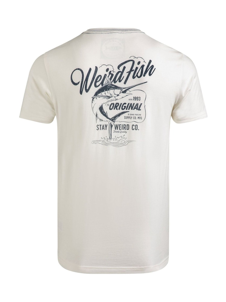 Weird Fish Cream Marlin Back Print T-Shirt - Image 6 of 6