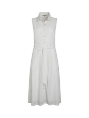 Weird Fish White Alinda Broderie 100% Cotton Shirt Dress - Image 6 of 7