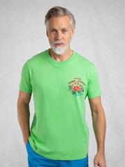 zelena - Weird Fish majica s kratkimi rokavi in potiskom na hrbtu z grafiko Crabby Shack - Slika 1 iz 7