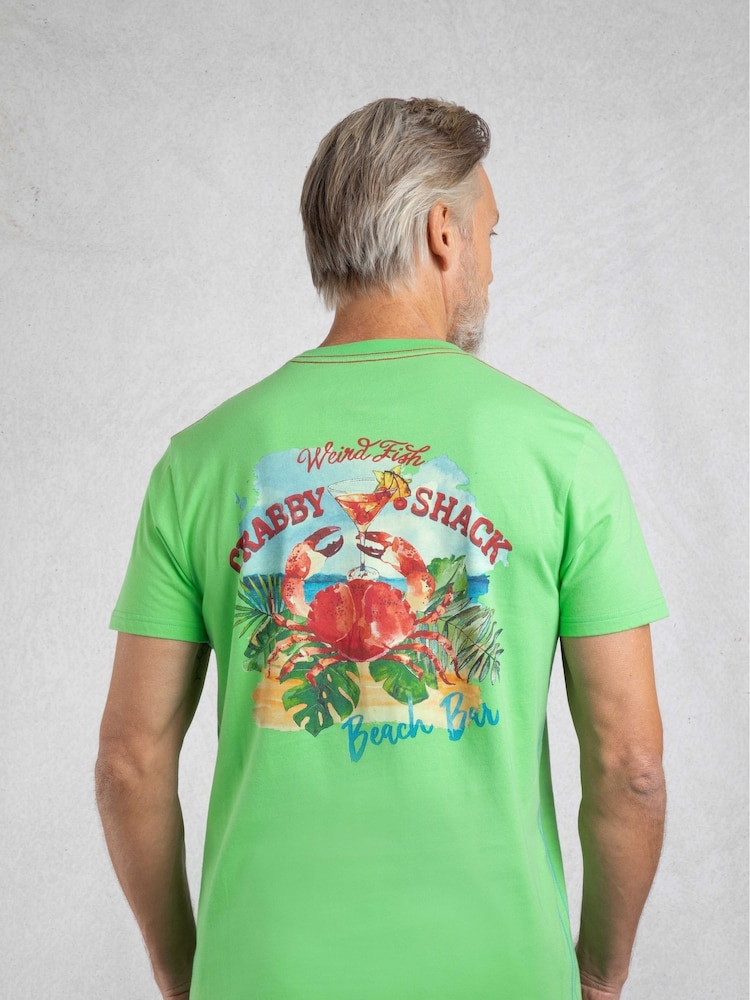 Weird Fish Green Crabby Shack Back Print Graphic T-Shirt - Image 3 of 7