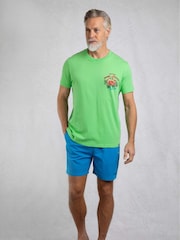 zelena - Weird Fish majica s kratkimi rokavi in potiskom na hrbtu z grafiko Crabby Shack - Slika 4 iz 7