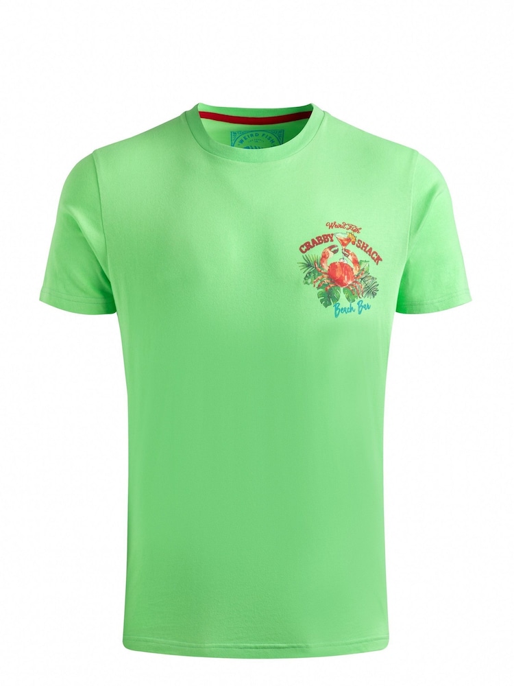 Weird Fish Green Crabby Shack Back Print Graphic T-Shirt - Image 6 of 7