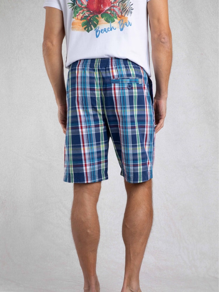 Weird Fish Blue Manson Madras Check 100% Cotton Shorts - Image 2 of 8