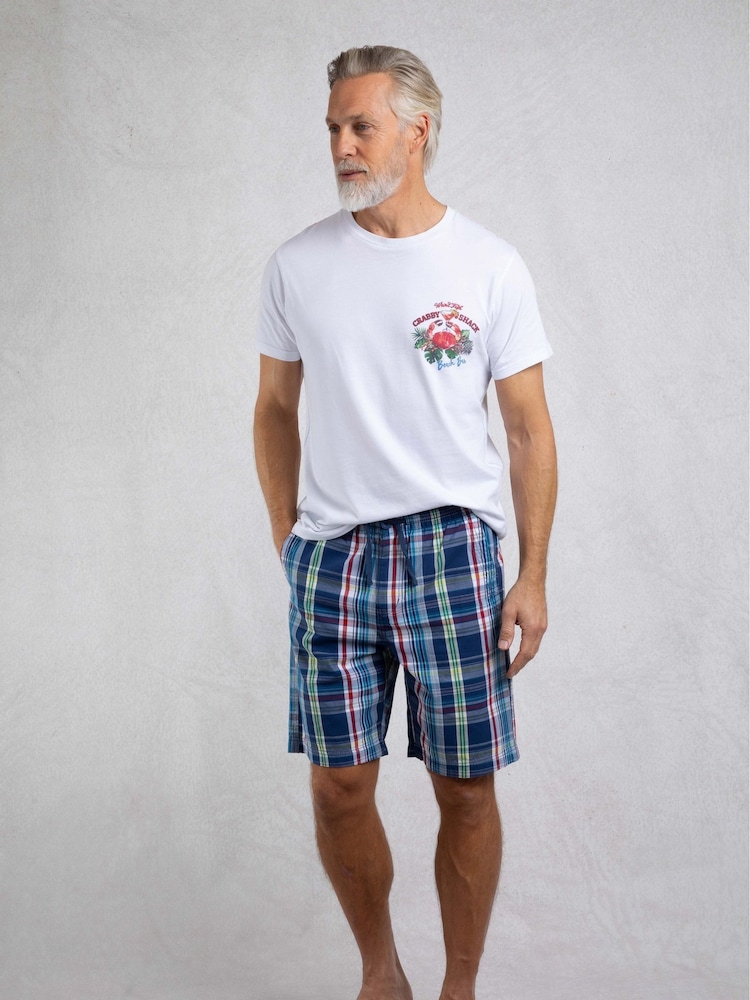 Weird Fish Blue Manson Madras Check 100% Cotton Shorts - Image 3 of 8