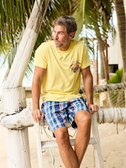 Weird Fish Blue Manson Madras Check 100% Cotton Shorts - Image 6 of 8