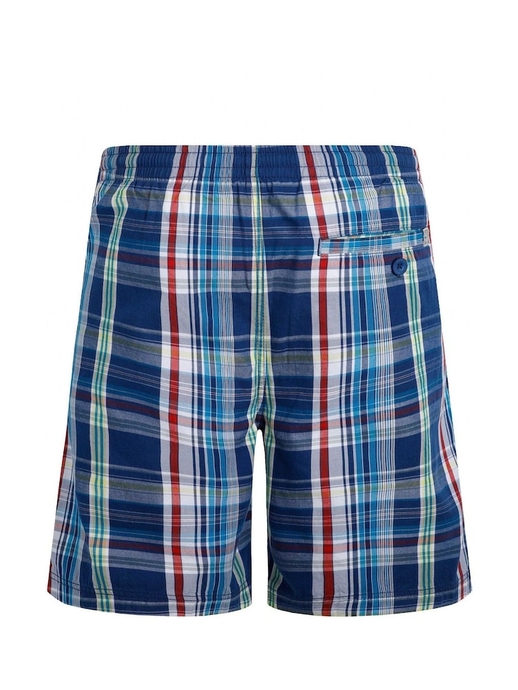 Weird Fish Blue Manson Madras Check 100% Cotton Shorts - Image 8 of 8