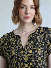 Weird Fish Blue Althea Printed Dress - Image 4 of 6