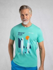 Weird Fish Blue Coordinates Front Print Graphic T-Shirt - Image 1 of 5