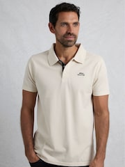 Weird Fish Cream Miles Pique 100% Cotton Polo Shirt - Image 1 of 6