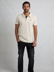 Weird Fish Cream Miles Pique 100% Cotton Polo Shirt - Image 3 of 6