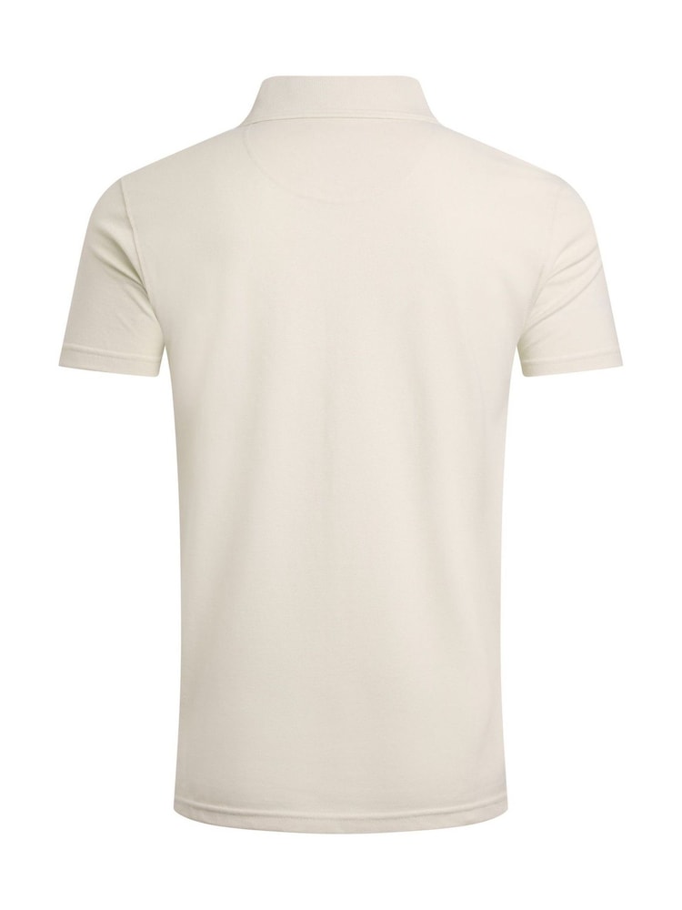 Weird Fish Cream Miles Pique 100% Cotton Polo Shirt - Image 6 of 6
