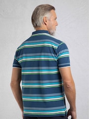Weird Fish EnsignBlu Sunbury Striped Pique 100% Cotton Polo Shirt - Image 2 of 7