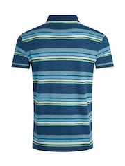 Weird Fish EnsignBlu Sunbury Striped Pique 100% Cotton Polo Shirt - Image 7 of 7