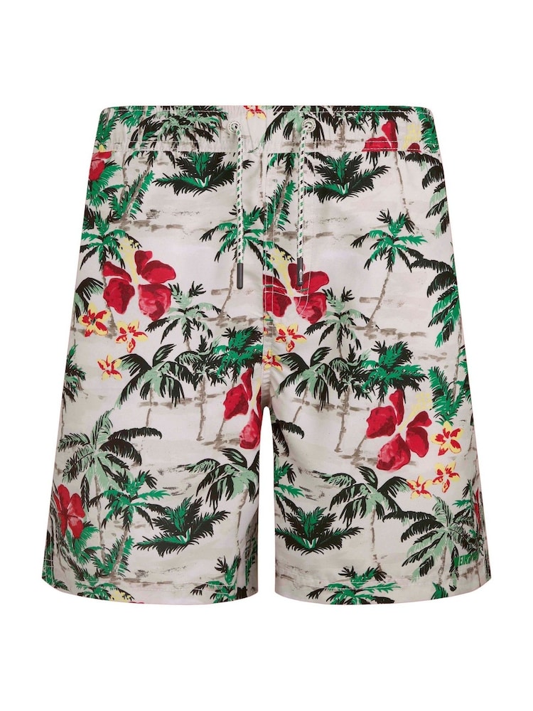 Weird Fish Green Belukha Printed Swim Shorts - Image 7 of 7