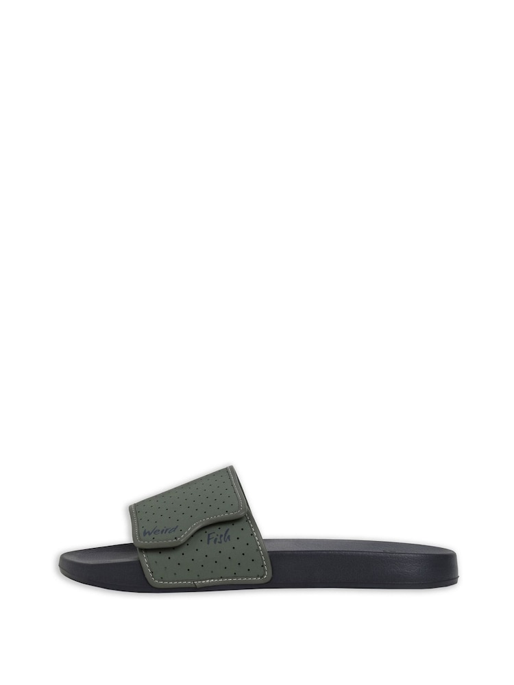 Weird Fish Green Oliver Pool Sliders - Image 2 of 5 Weird Fish Green Oliver Pool Sliders - Image 2 of 5