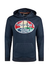 Weird Fish Blue Bryant Front Print Graphic Popover Hoodie - Image 5 of 6