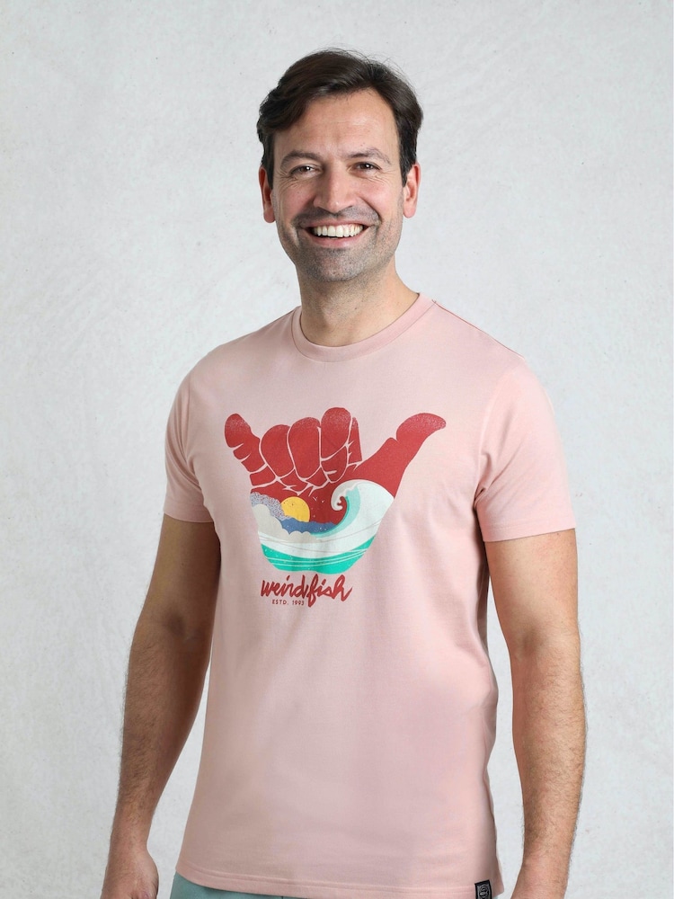 Weird Fish Pink Hang Loose Graphic T-Shirt - Image 1 of 7