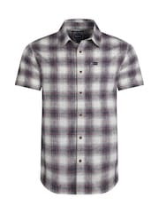 Weird Fish Cream Angeles Vintage Wash Short Sleeve 100% Cotton Check Shirt - Image 8 of 9