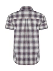 Weird Fish Cream Angeles Vintage Wash Short Sleeve 100% Cotton Check Shirt - Image 9 of 9