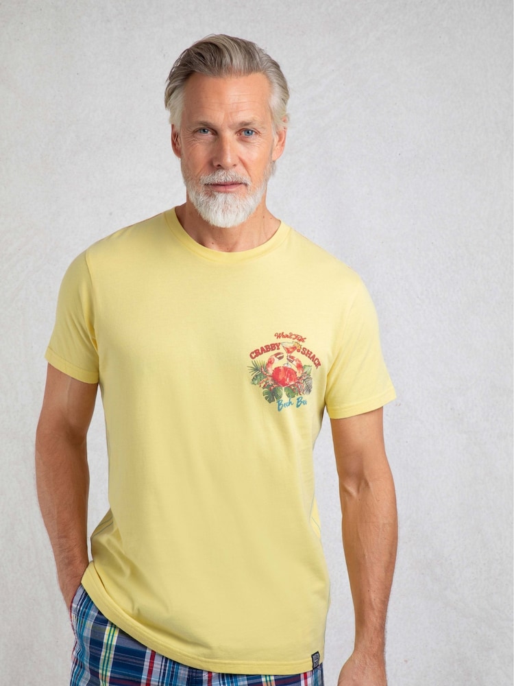 Weird Fish Yellow Crabby Shack Back Print Graphic T-Shirt - Image 1 of 8