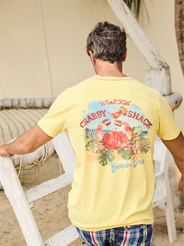 Weird Fish Yellow Crabby Shack Back Print Graphic T-Shirt - Image 6 of 8