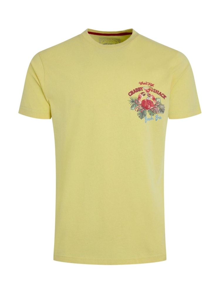 Weird Fish Yellow Crabby Shack Back Print Graphic T-Shirt - Image 8 of 8