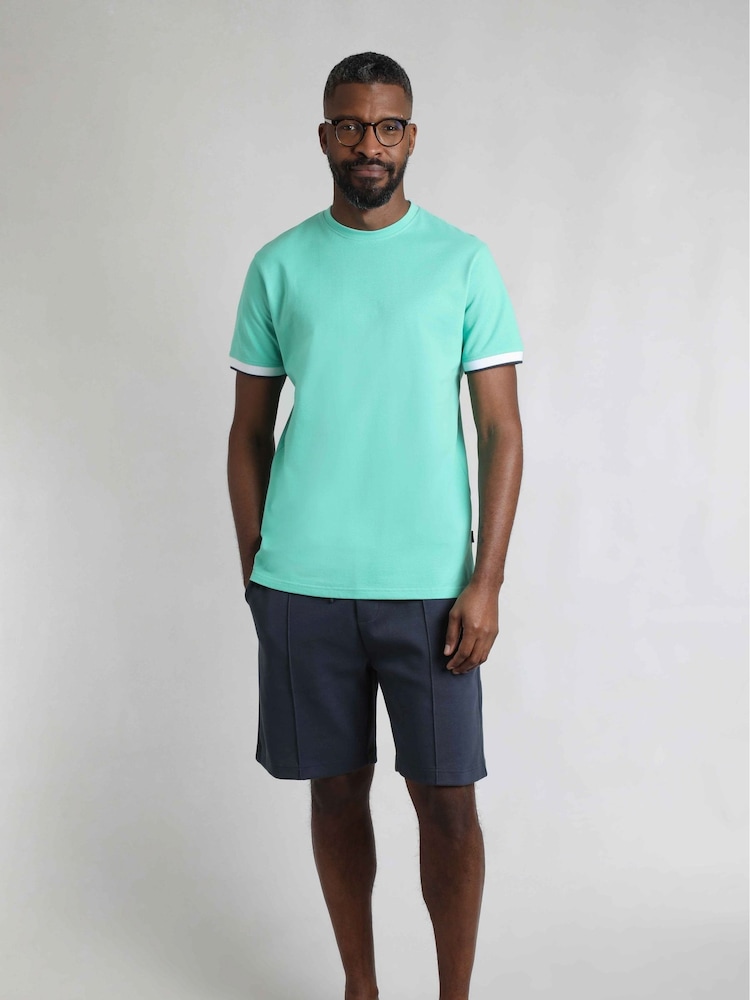 Weird Fish AquaMarine Danville Pique 100% Cotton T-Shirt - Image 3 of 7