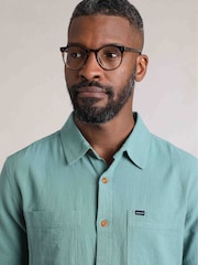 Weird Fish Blue Hinton Crepe Shirt - Image 3 of 7