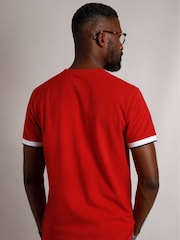 Weird Fish Red Danville Pique 100% Cotton T-Shirt - Image 2 of 7