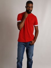 Weird Fish Red Danville Pique 100% Cotton T-Shirt - Image 3 of 7
