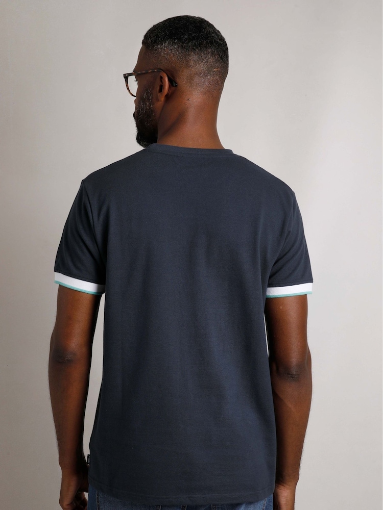 Weird Fish Blue Danville Pique 100% Cotton T-Shirt - Image 2 of 7