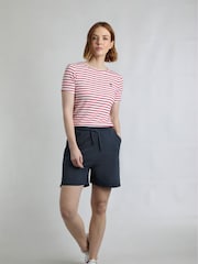 Weird Fish Blue Ebony Pique 100% Cotton Shorts - Image 1 of 6