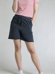 Weird Fish Blue Ebony Pique 100% Cotton Shorts - Image 3 of 6