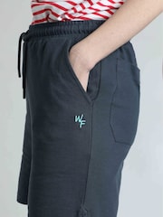 Weird Fish Blue Ebony Pique 100% Cotton Shorts - Image 4 of 6