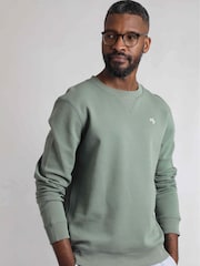 Weird Fish Green Carlise Crew Neck 100% Cotton Sweatshirt - Image 1 of 7