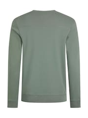 Weird Fish Green Carlise Crew Neck 100% Cotton Sweatshirt - Image 7 of 7