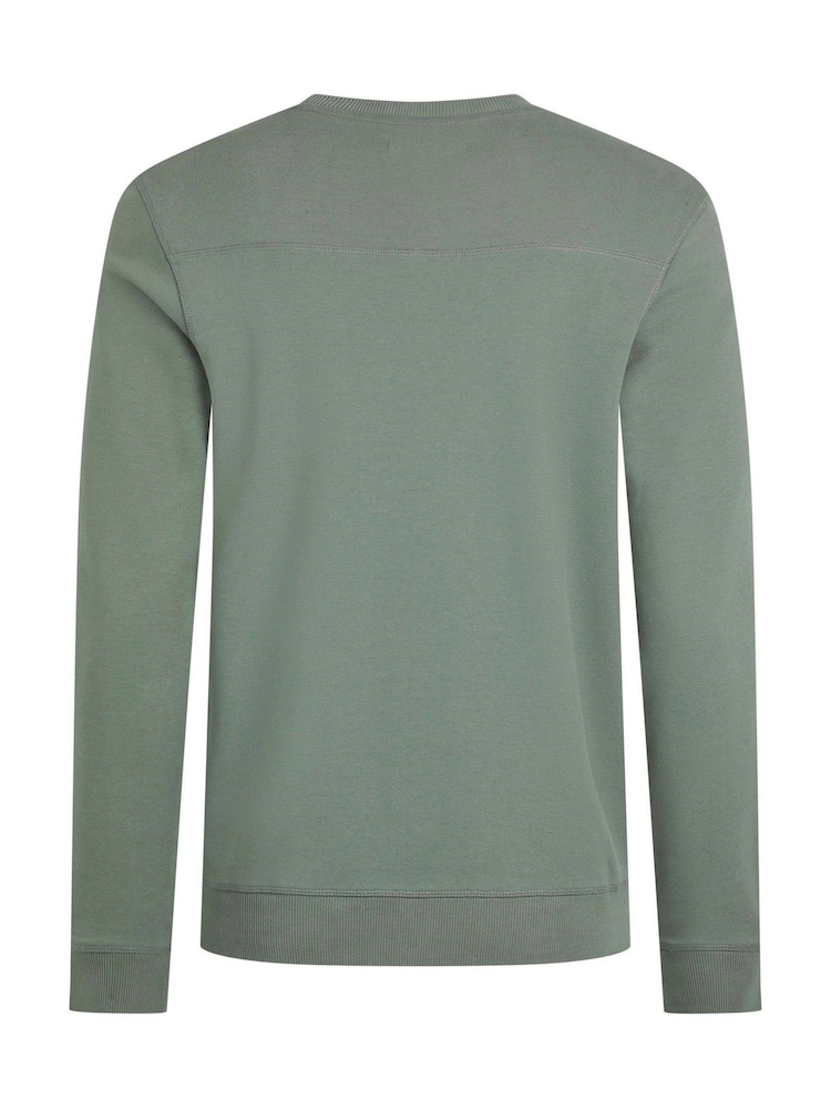 Weird Fish Green Carlise Crew Neck 100% Cotton Sweatshirt - Image 7 of 7