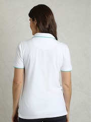 Weird Fish White Pammie Pique 100% Cotton Polo Shirt - Image 2 of 7