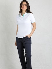 Weird Fish White Pammie Pique 100% Cotton Polo Shirt - Image 3 of 7